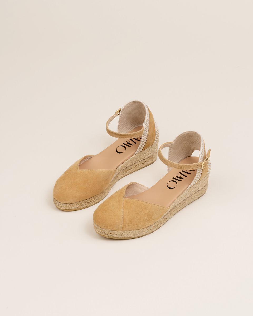 Gaimo Copita Ante Low Wedge Espadrillo Tan
