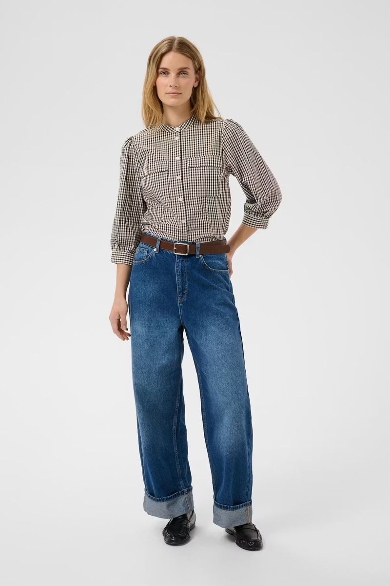Part Two Chinette Shirt Downtown Brown Check