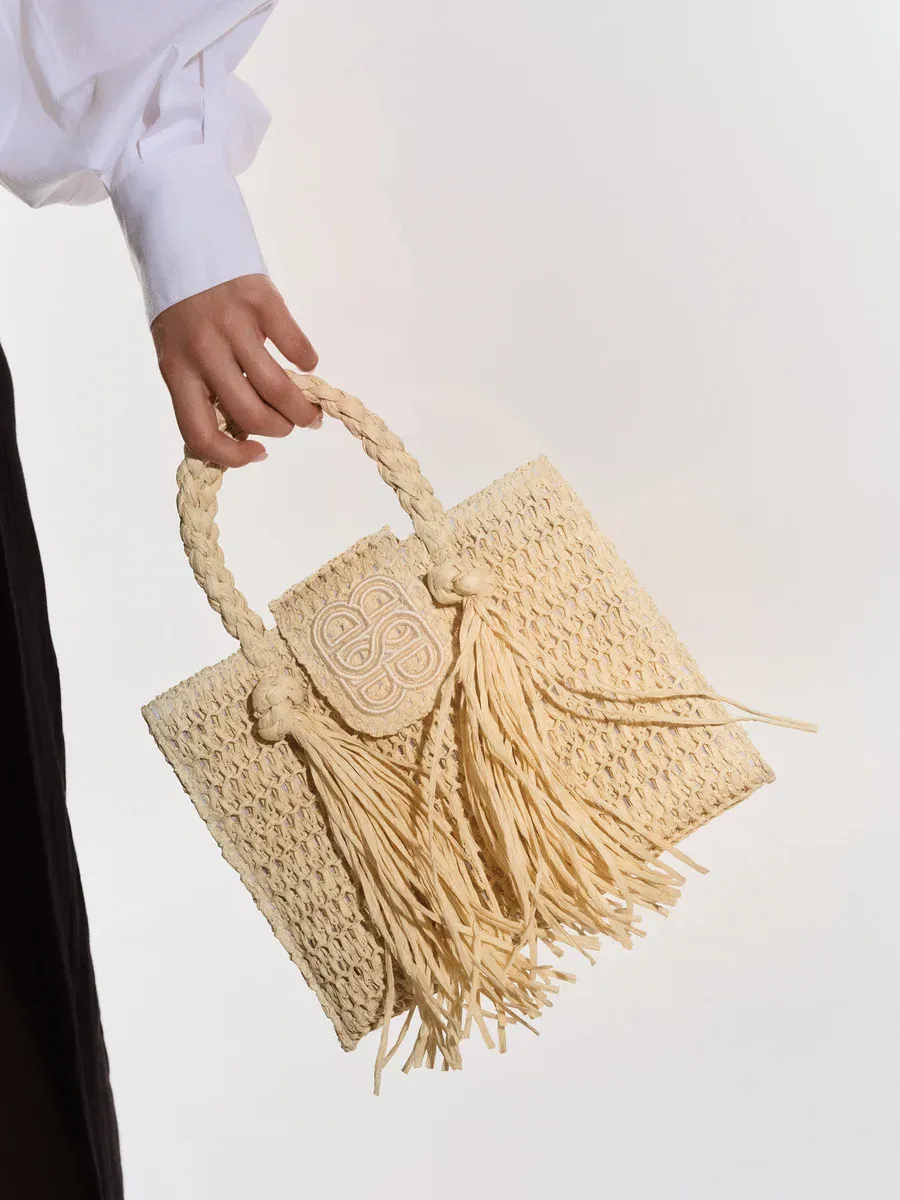 Ella and il Sigrid Straw Bag Beige 