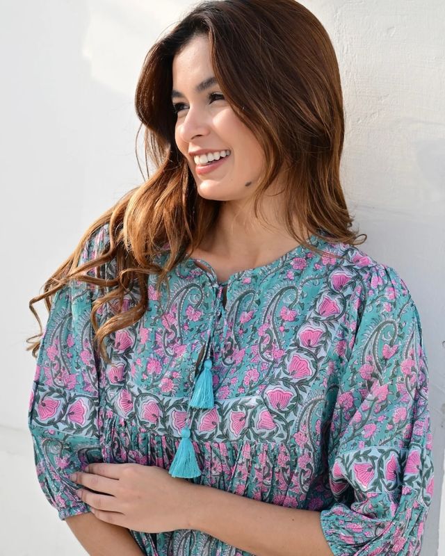 Anouska Love Shack Toulouse Smekkekjole Aqua Pink