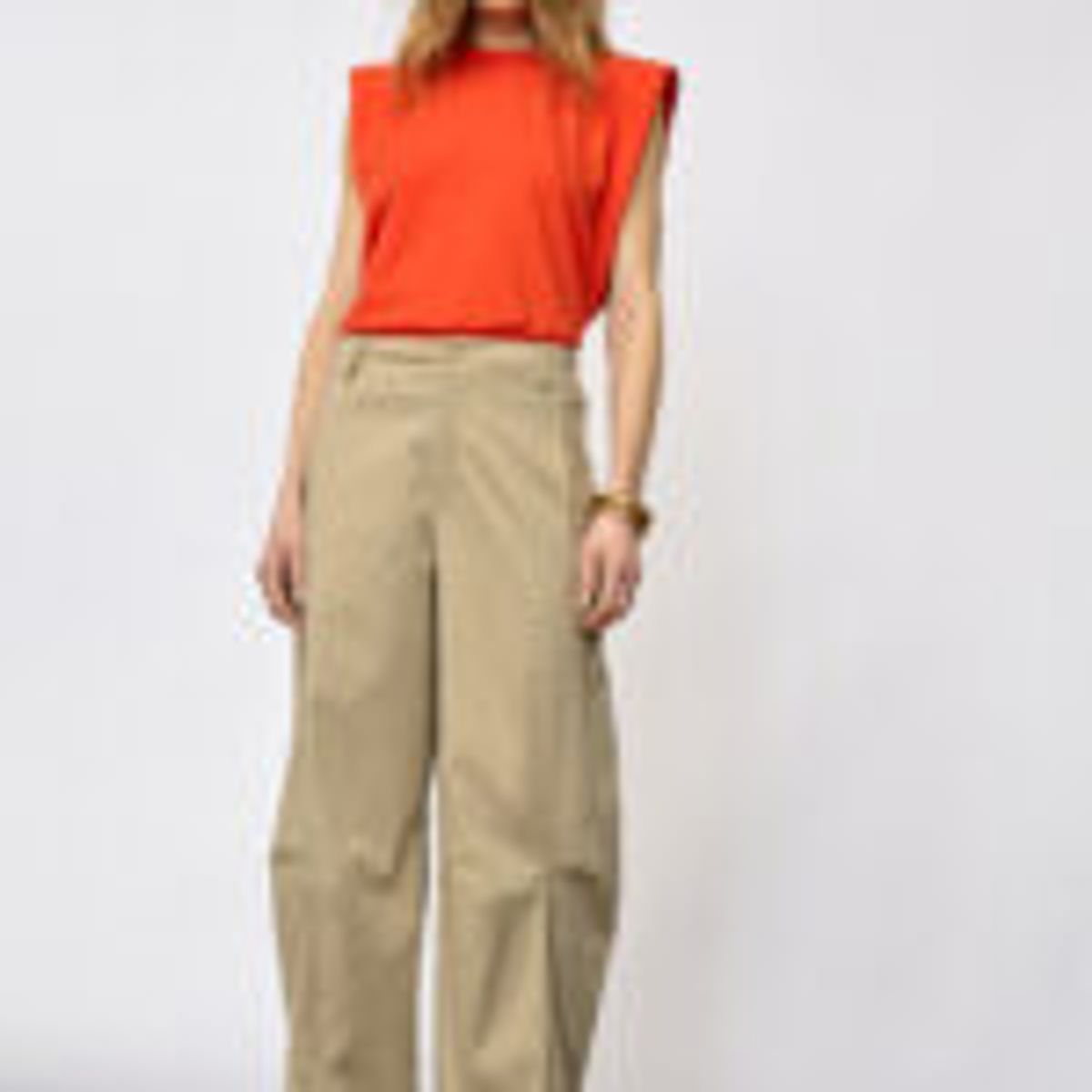 Cocouture Camilla Ruched Shoulder Tee Flame