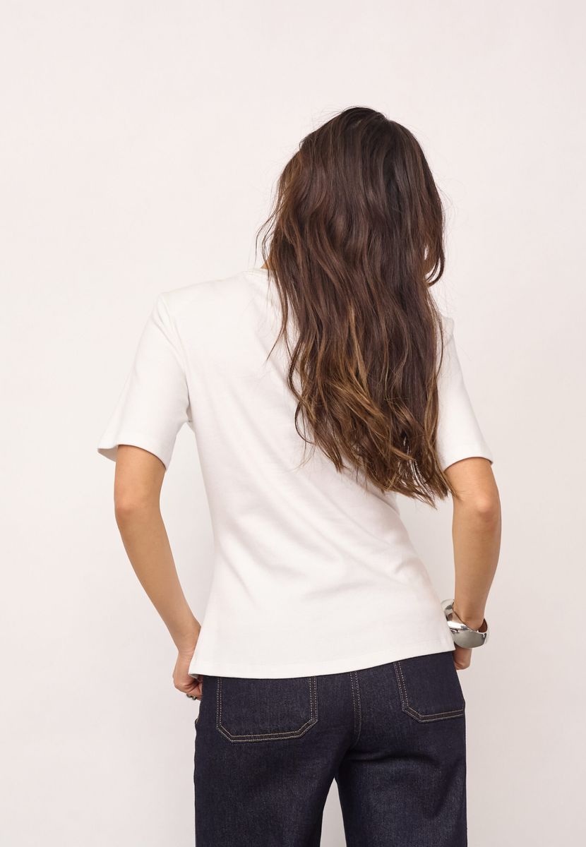 Cocouture Oriane Pleat Tie Tee White