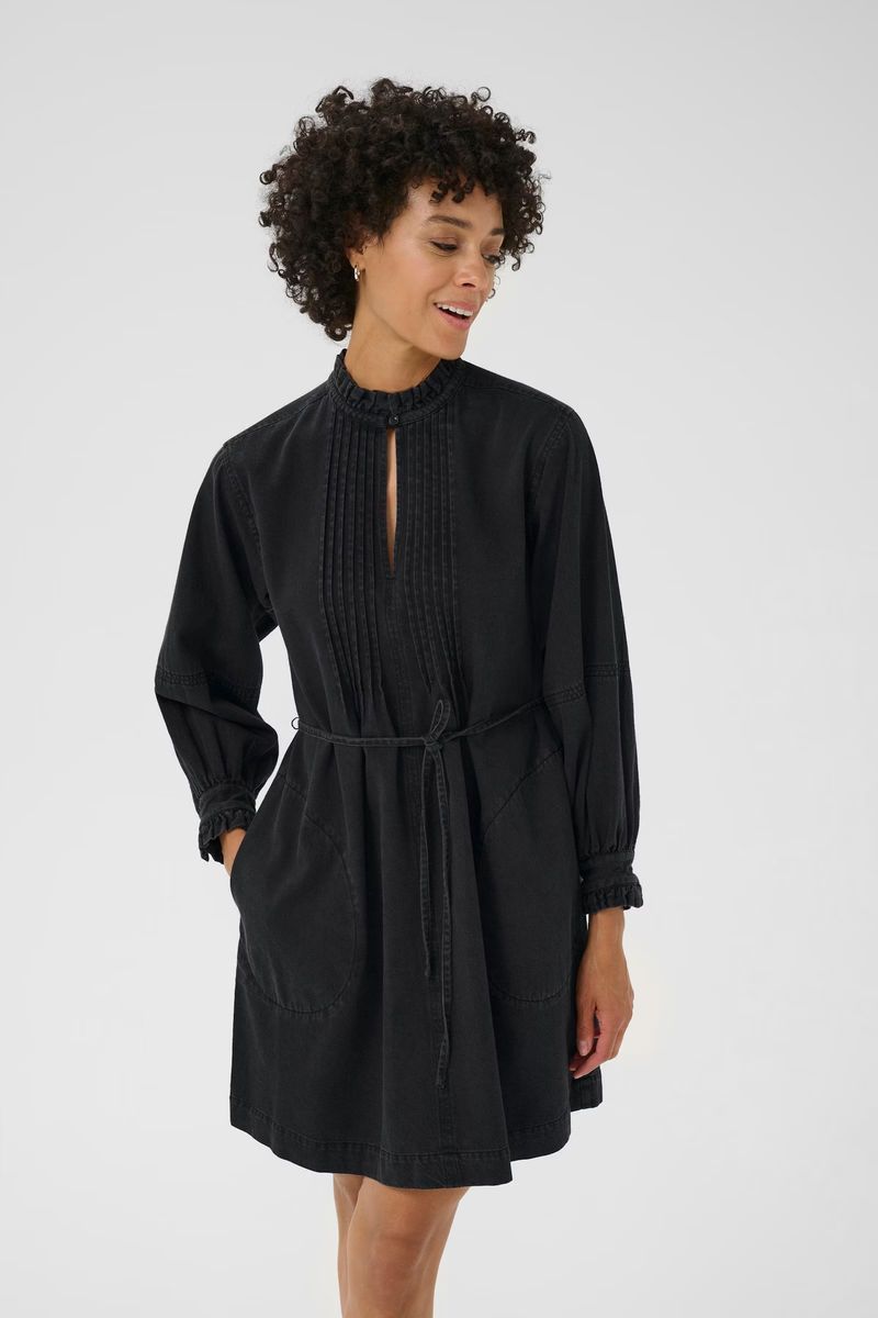 Part Two Sarine Dress Washed Black Denim