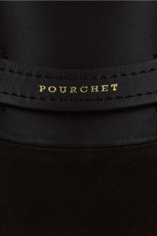 Pourchet Paris Blossom Suede Leather Large Marron