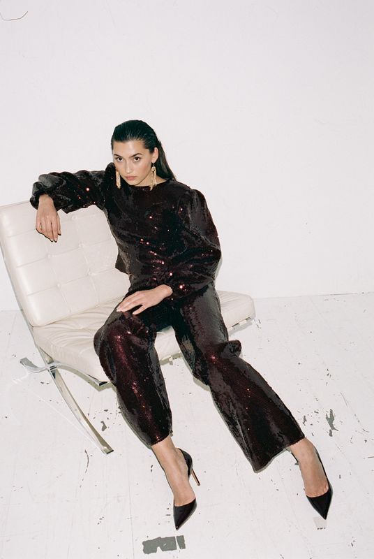 Ella and il Charlotte Sequin Pants Oxblood