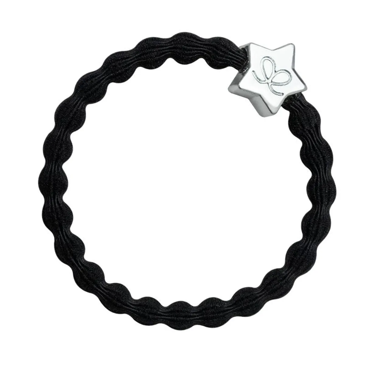 By Eloise Hårstrikk/Armbånd Silver Star Black