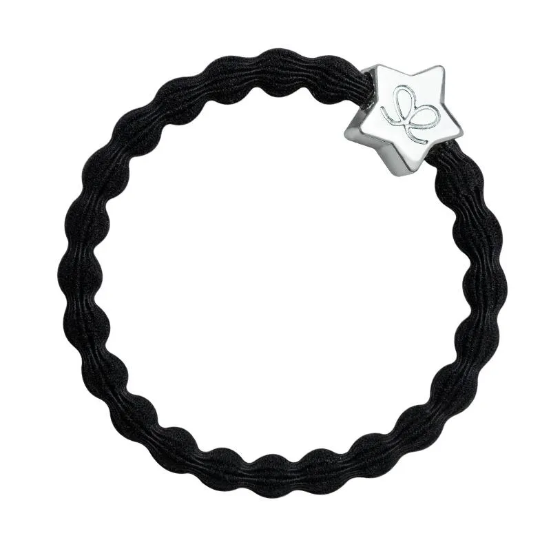 By Eloise Hårstrikk/Armbånd Silver Star Black