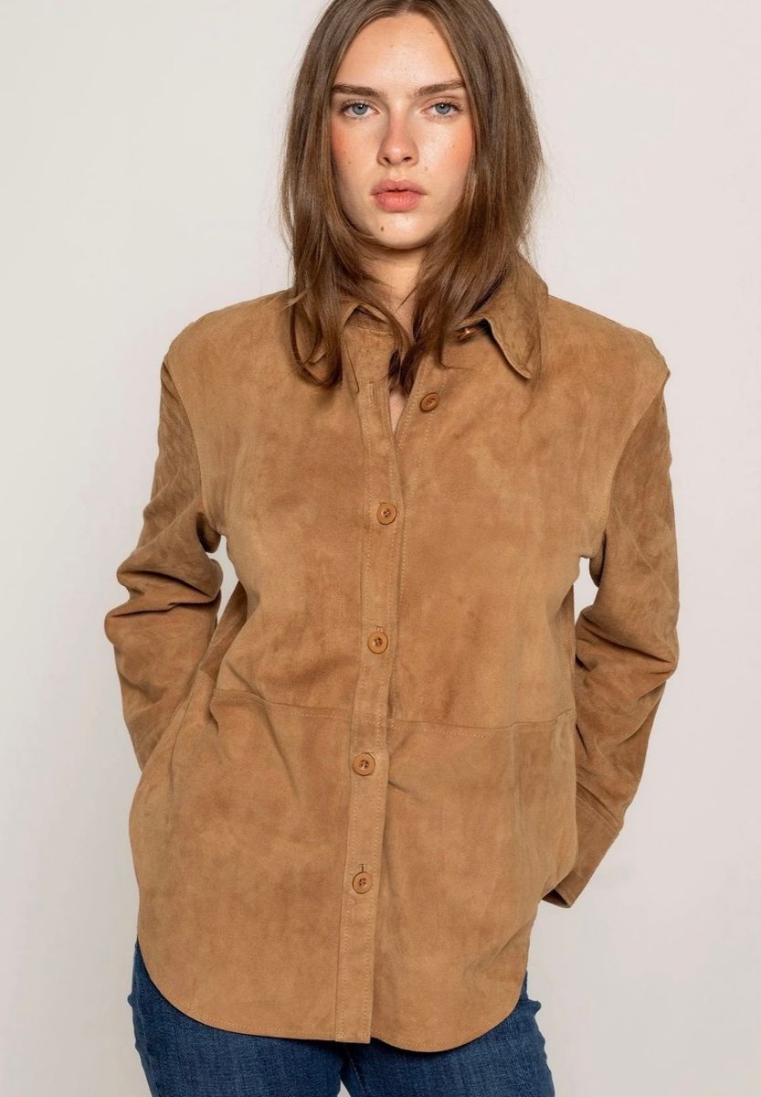MISSMYA Alessandra Suede Shirt Bisquit