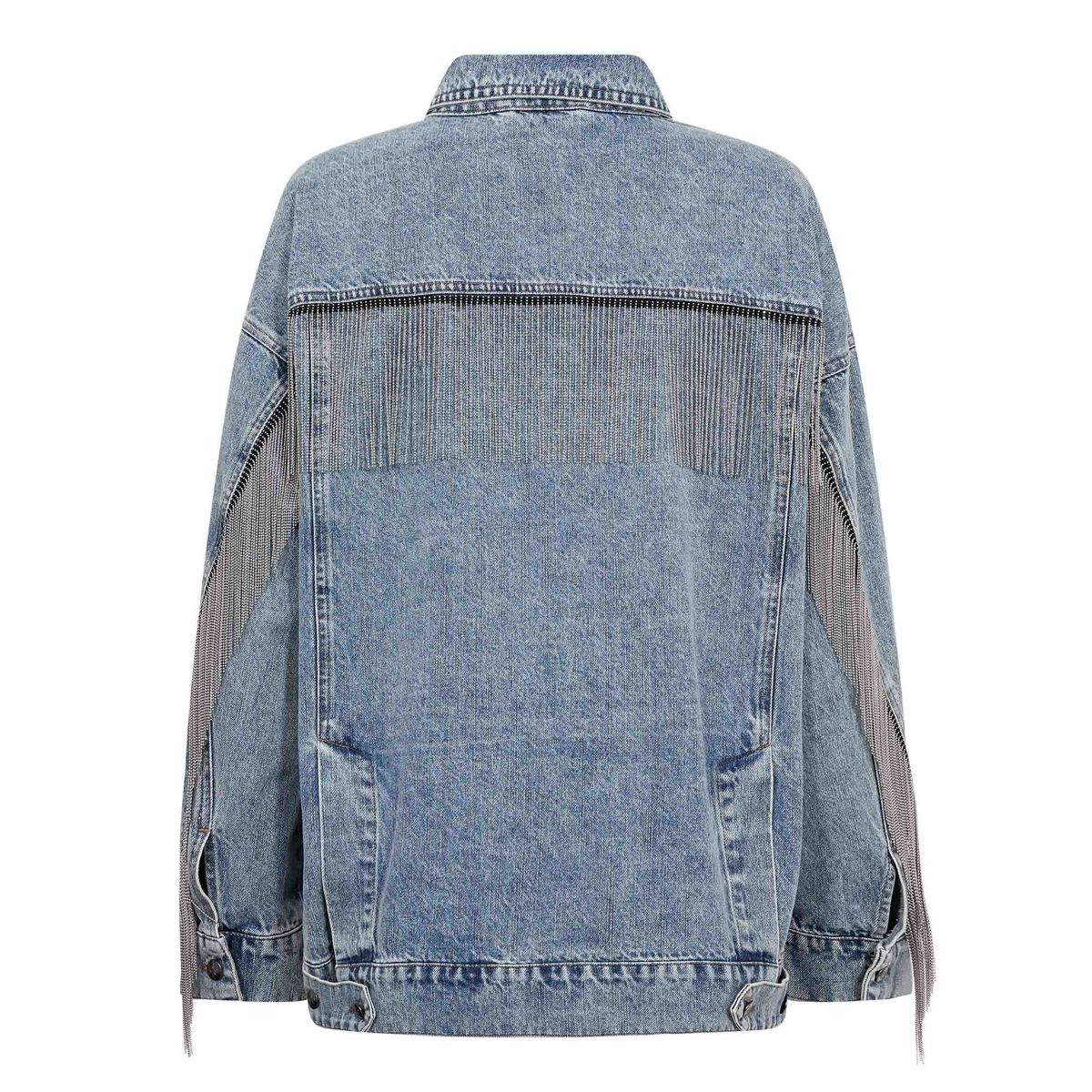 Cocouture Denice Denim Fringe Jacket Bleach Denim