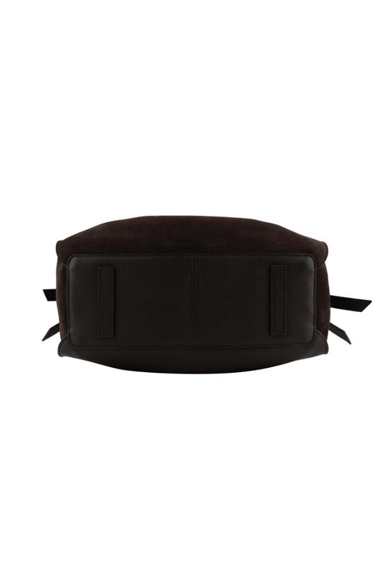 Pourchet Paris Blossom Suede Leather Large Marron