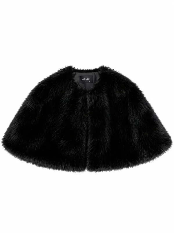 Ella and il Izaya Fake Fur Cape Black