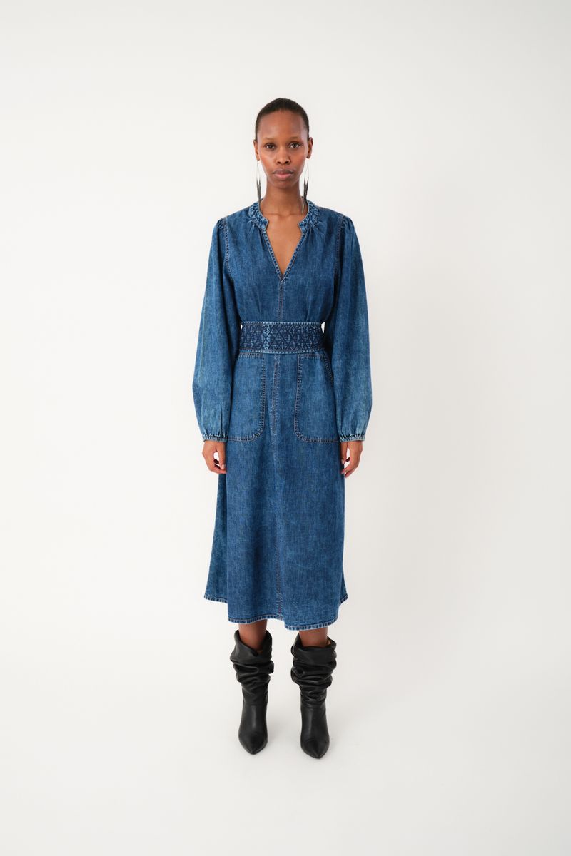 Lollys Laundry Paris Midi Dress Blue