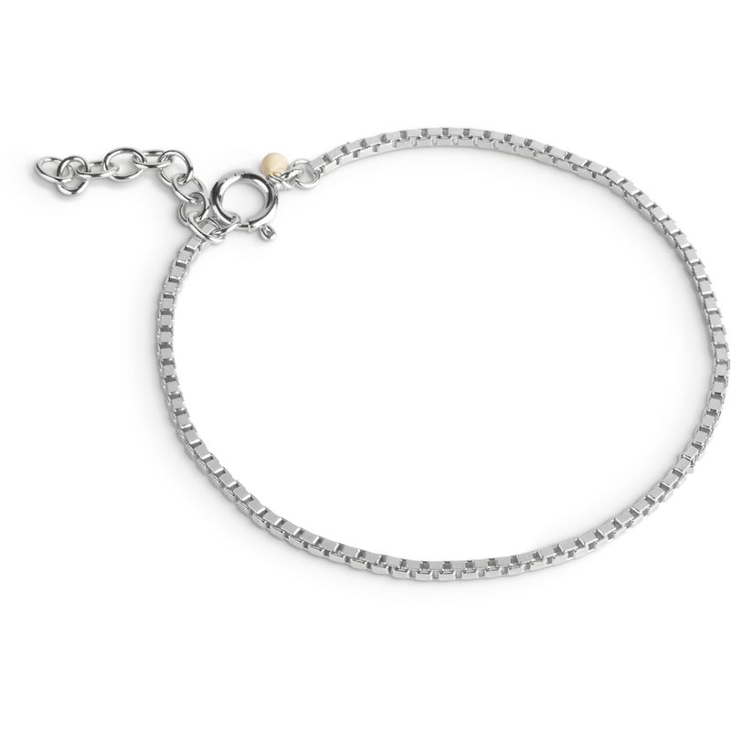 Enamel Bracelet Box Chain Silver
