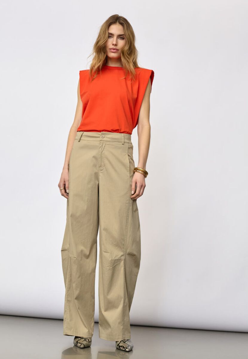 Cocouture Cotton Crisp Barrel Pant Mushroom