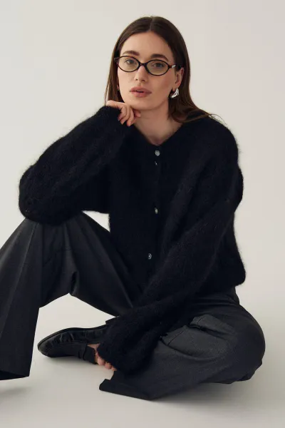 Hovedbilde Noella Kae Mohair Knit Cardigan Black