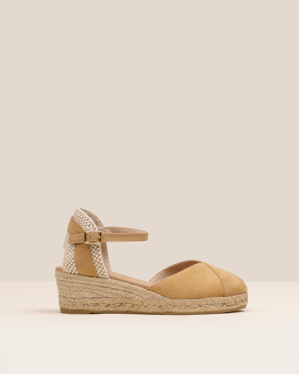 Gaimo Copita Ante Low Wedge Espadrillo Tan
