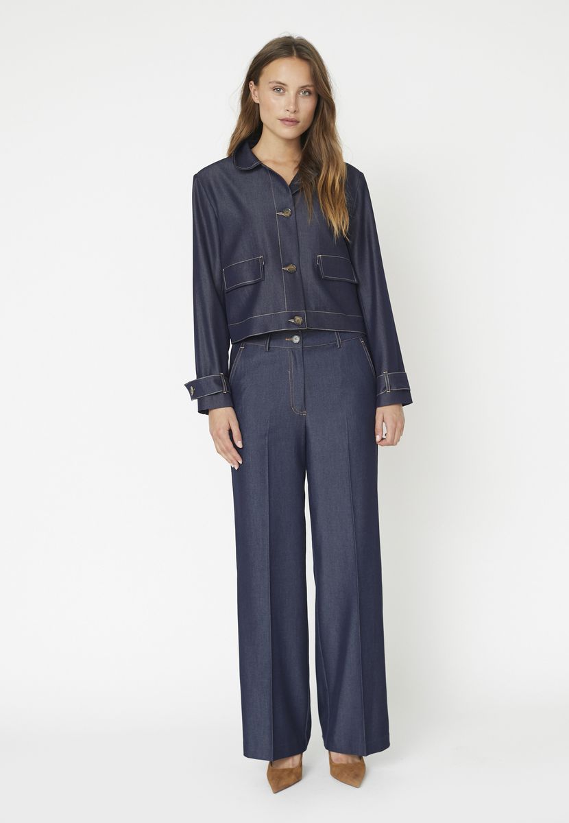 Co’couture Terry Denim Jacket Dark Denim