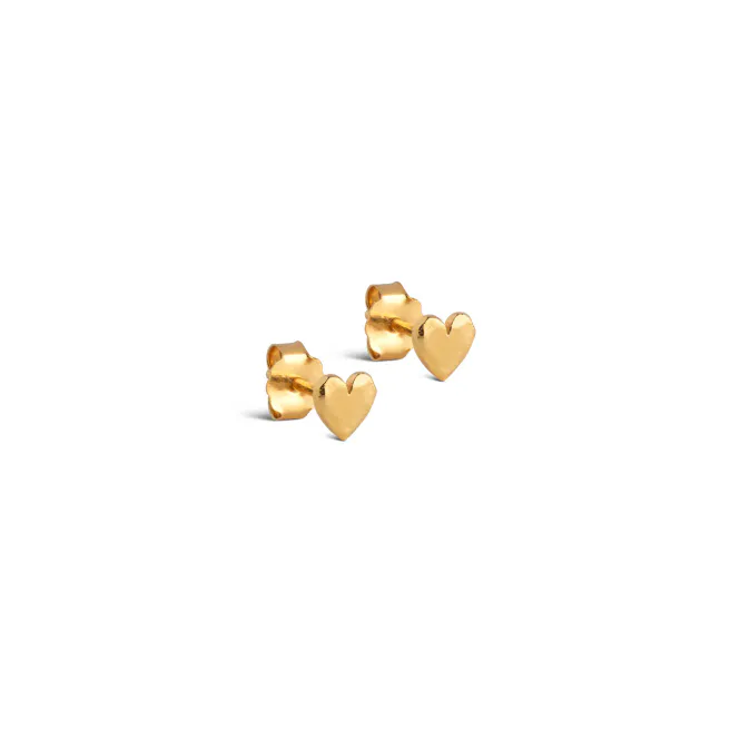 Hovedbilde Enamel Studs Heart Gold