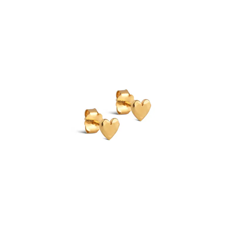 Enamel Studs Heart Gold