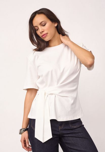 Hovedbilde Cocouture Oriane Pleat Tie Tee White