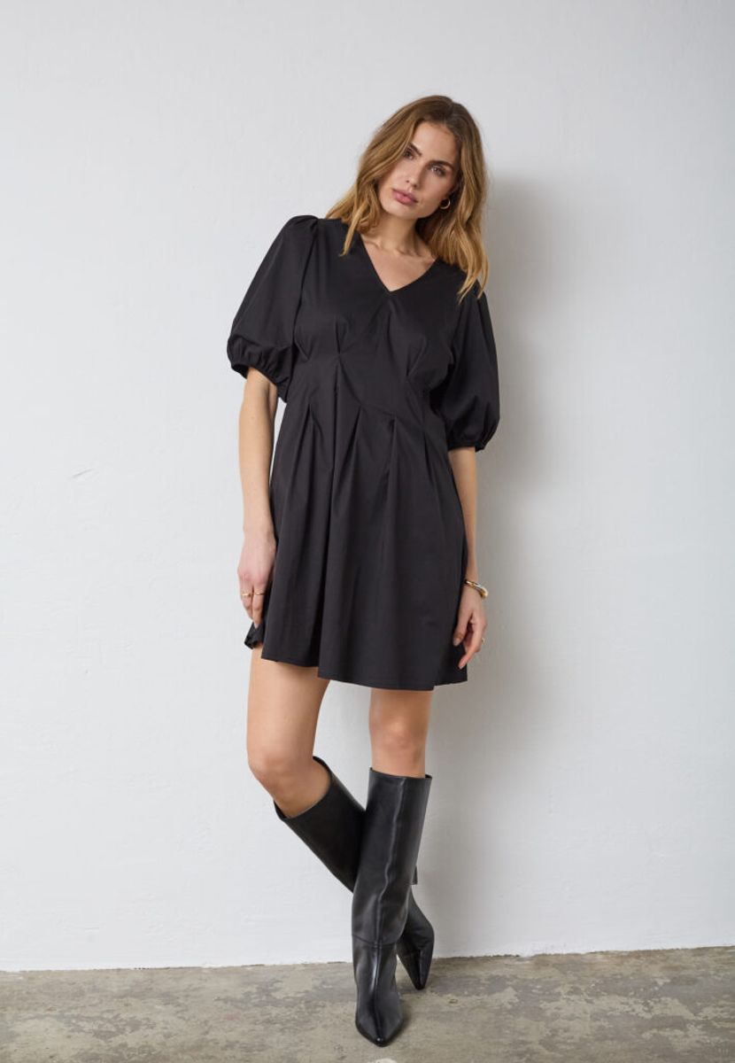Cocouture Poppy Pleat Crop Dress Black 