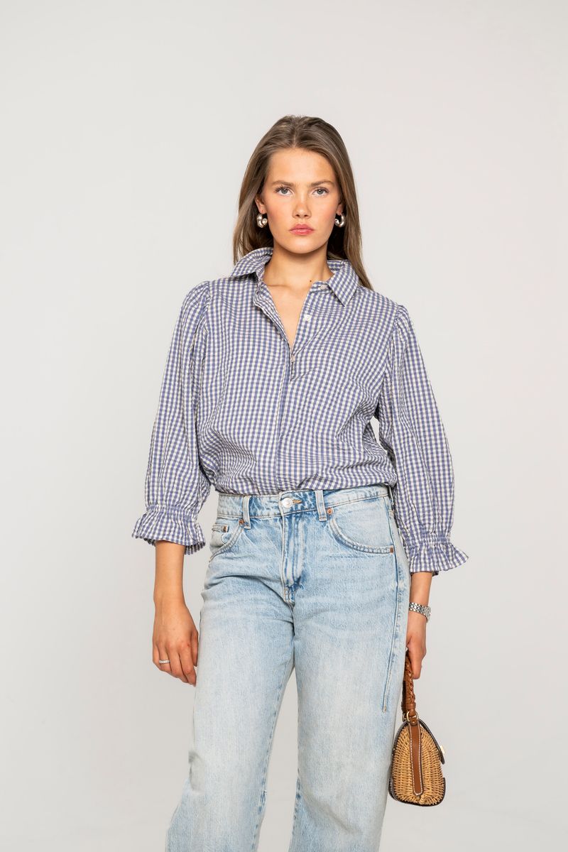 FORHÅNDSBESTILLING MISSMAYA Amy Blouse Misty Blue