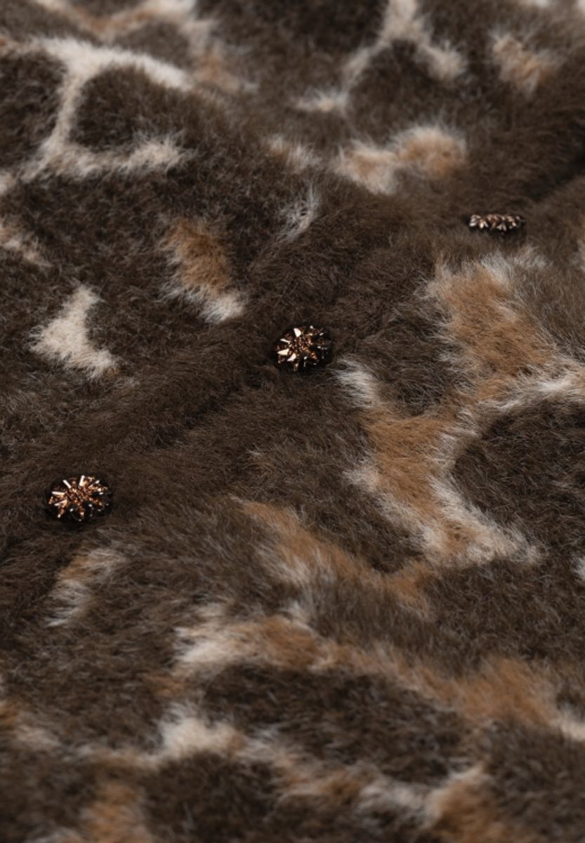 Fabienne Chapot Henry Leopard Cardigan Toffee Camel Club 