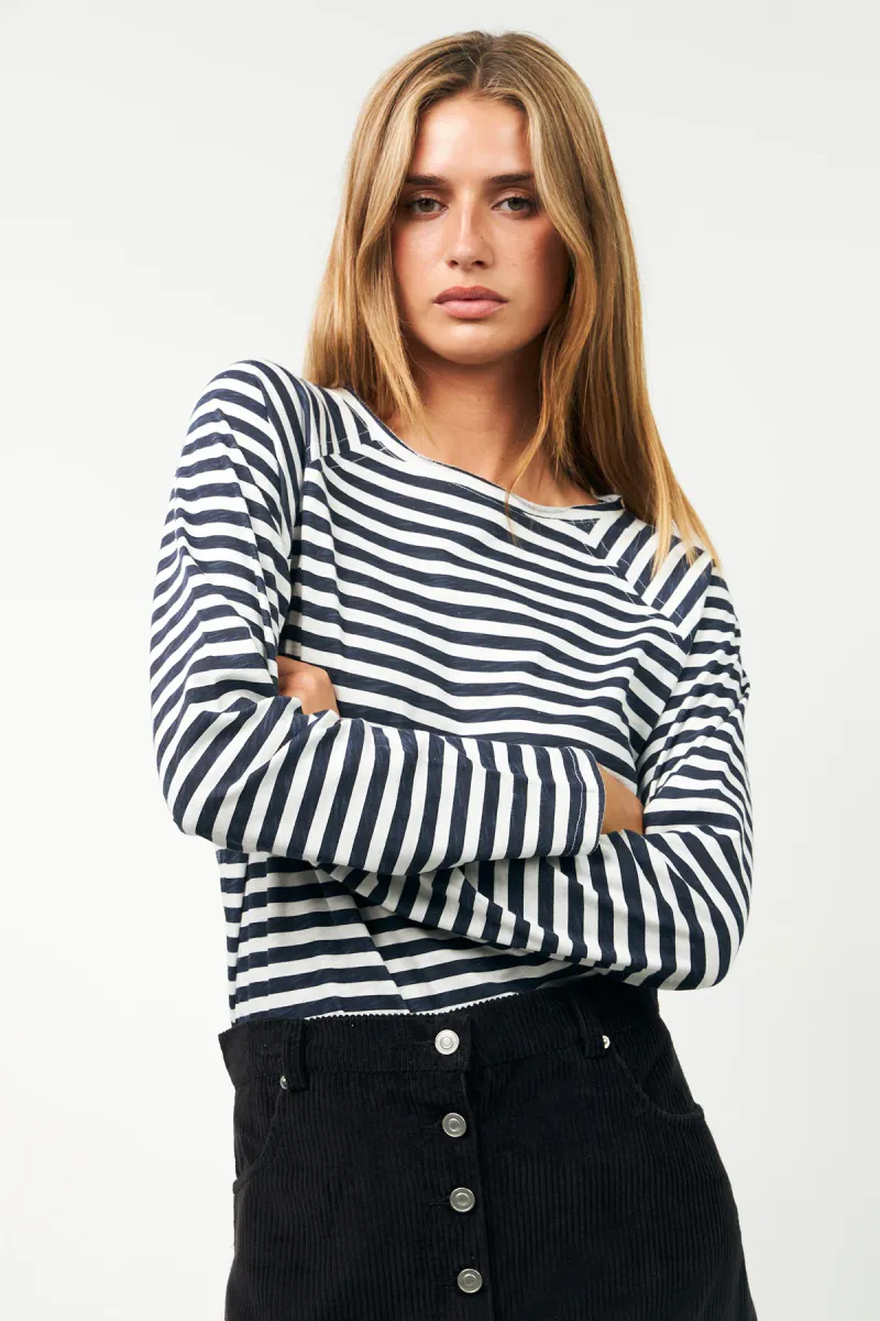 Lollys Laundry Liva Tee Navy Stripe 