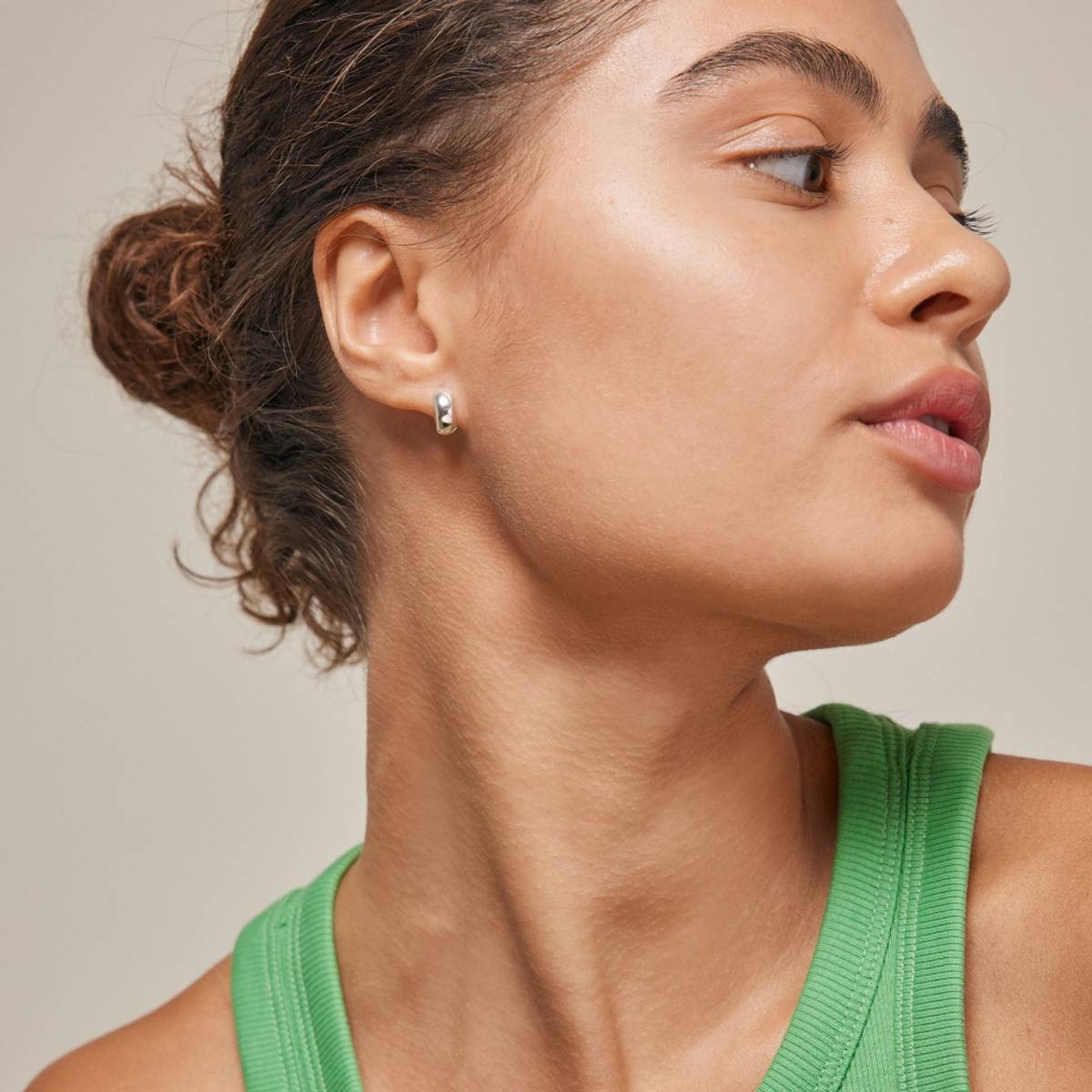 Enamel Hoops Classic Wide Silver 11 mm