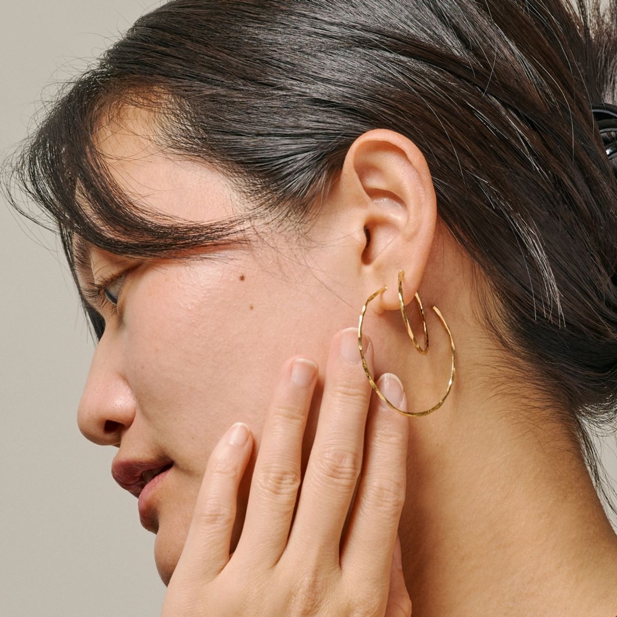 Enamel Hoops Organic Arena Medium Gold