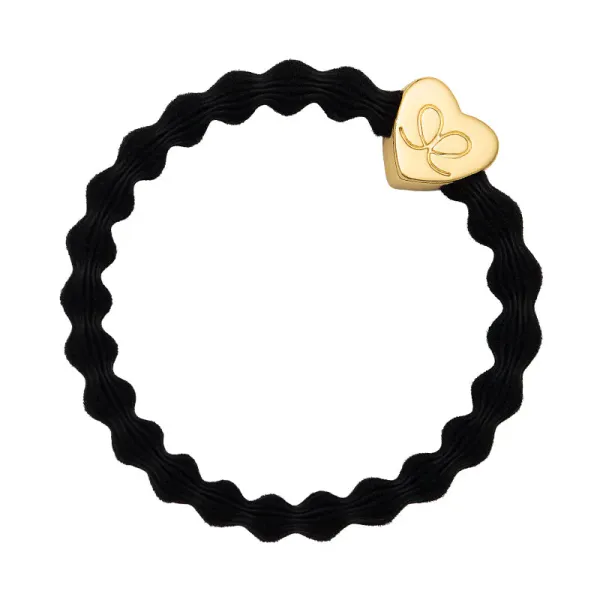 Hovedbilde By Eloise Hårstrikk/Armbånd Gold Heart Black