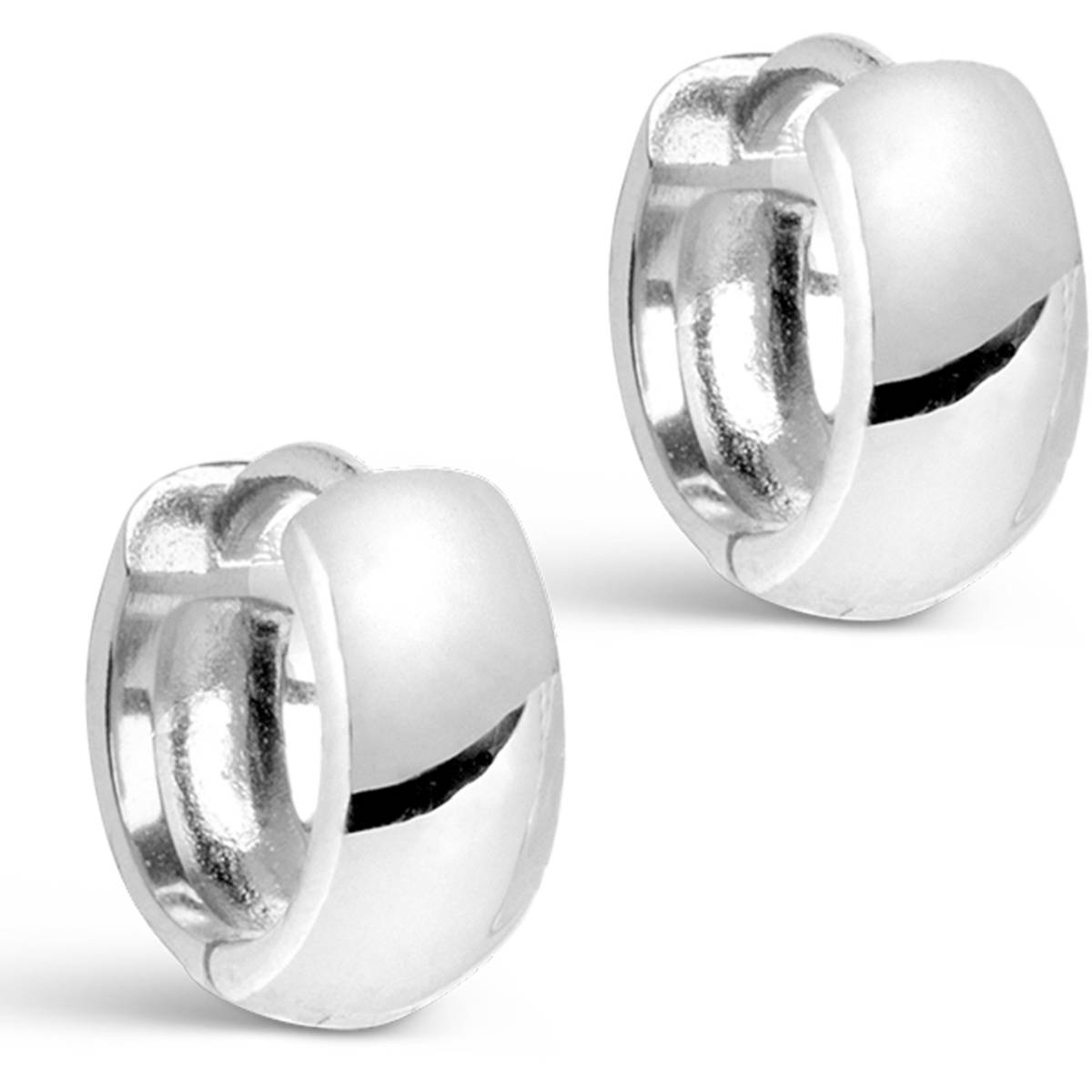 Enamel Hoops Classic Wide Silver 11 mm