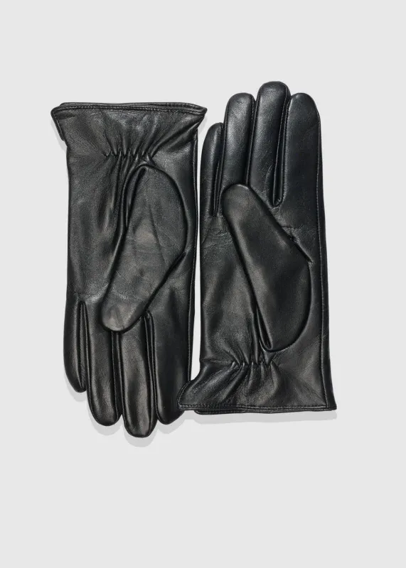Aks Label Classic Leather Gloves Black