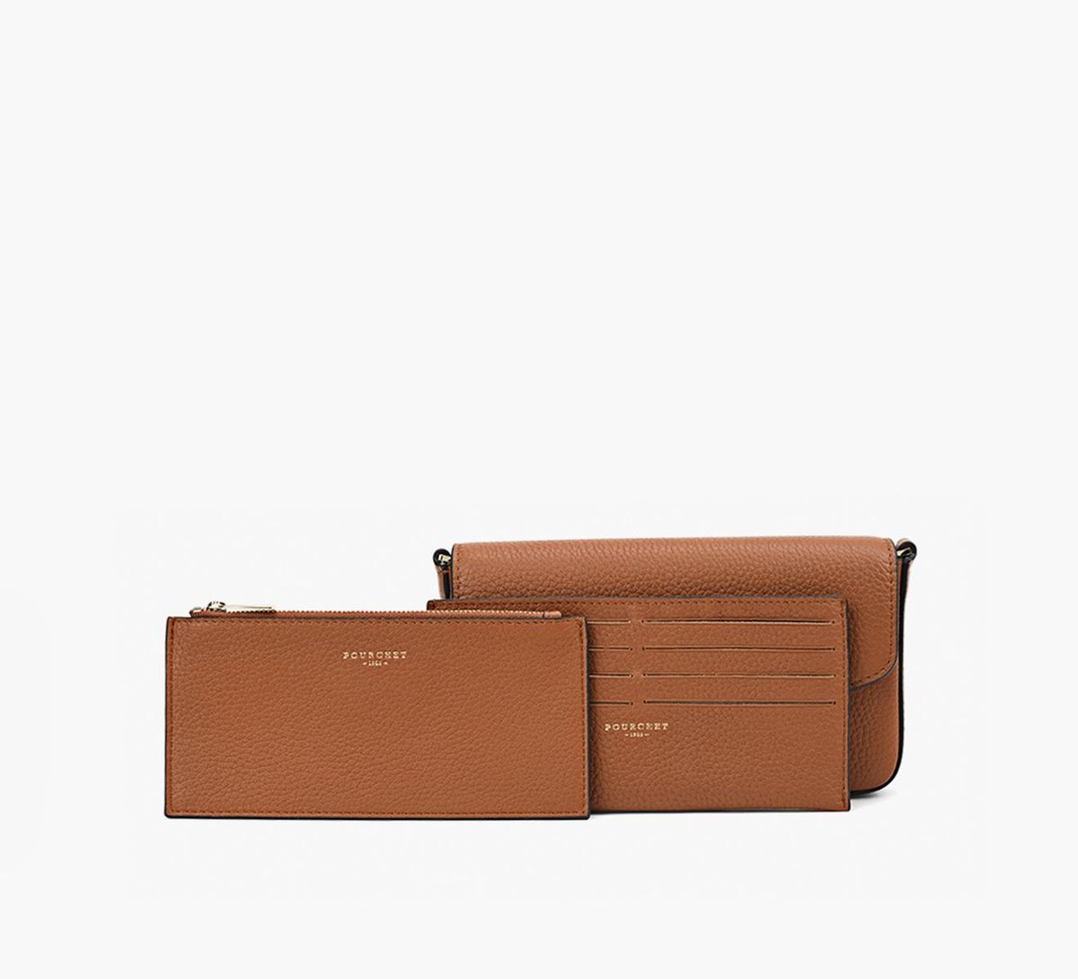 Pourchet Paris Club Clutch Bag Camel