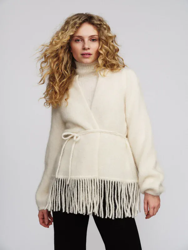 Ella and il Fidele Chunky Cardigan Bright White