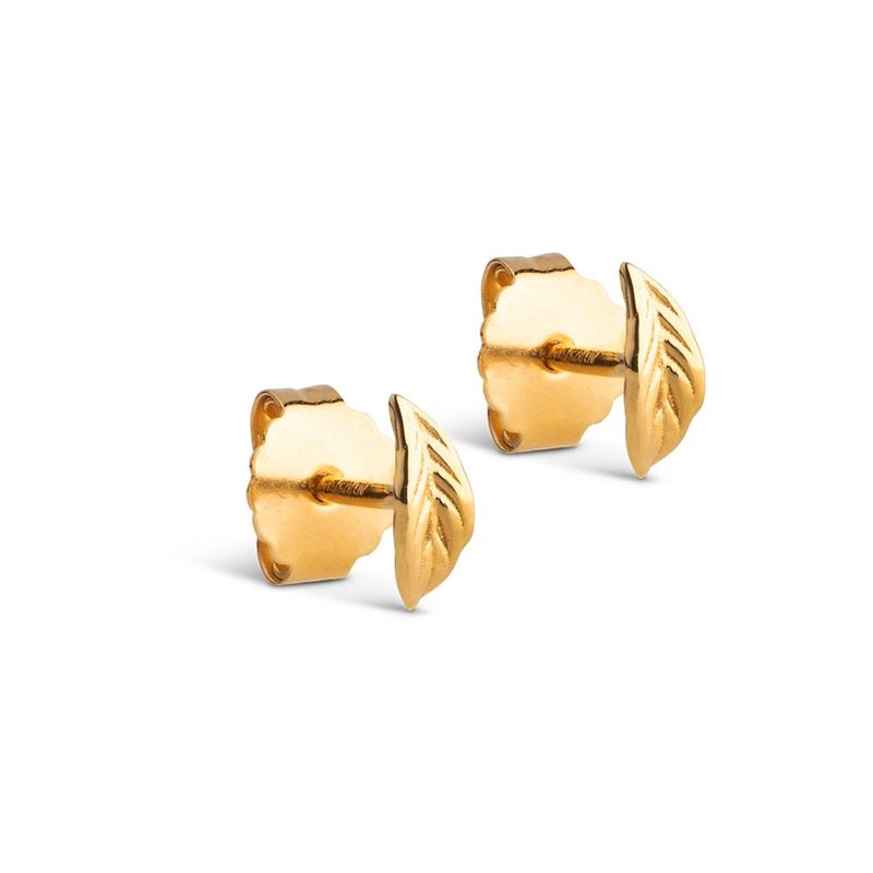 Enamel Studs Leaf Gold 