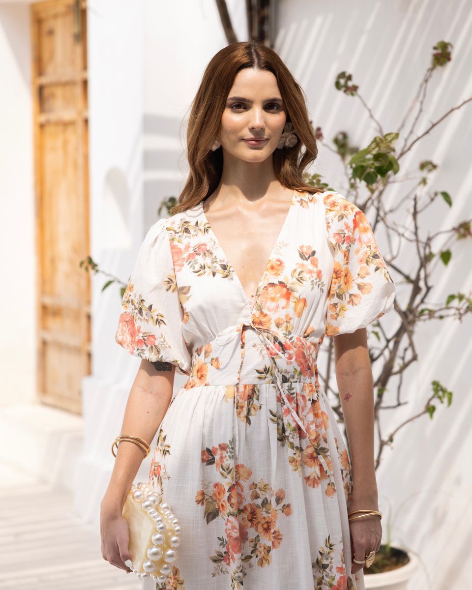 FORHÅNDSBESTILLING MISSMAYA Amelie Midi Dress Golden Hour 