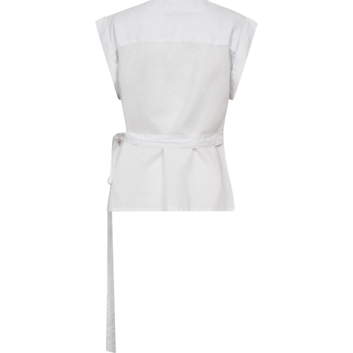 Pieszak Lina Linen Wrap Blouse White 