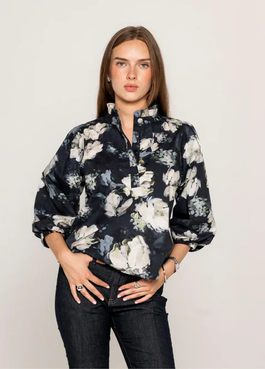MISSMAYA Ella Blouse Blue Garden