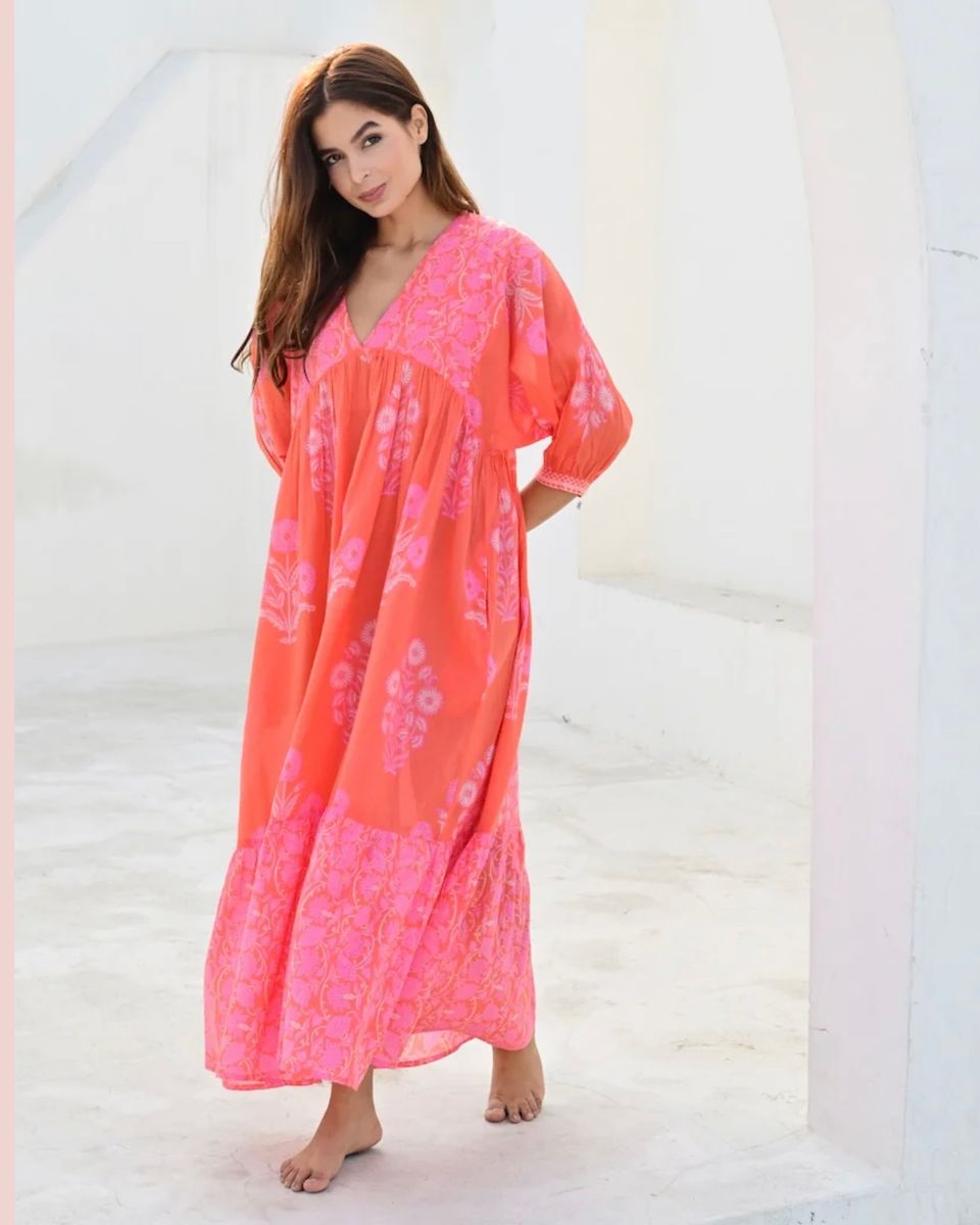 Anouska Love Shack Antibes Lang Kjole Orange 