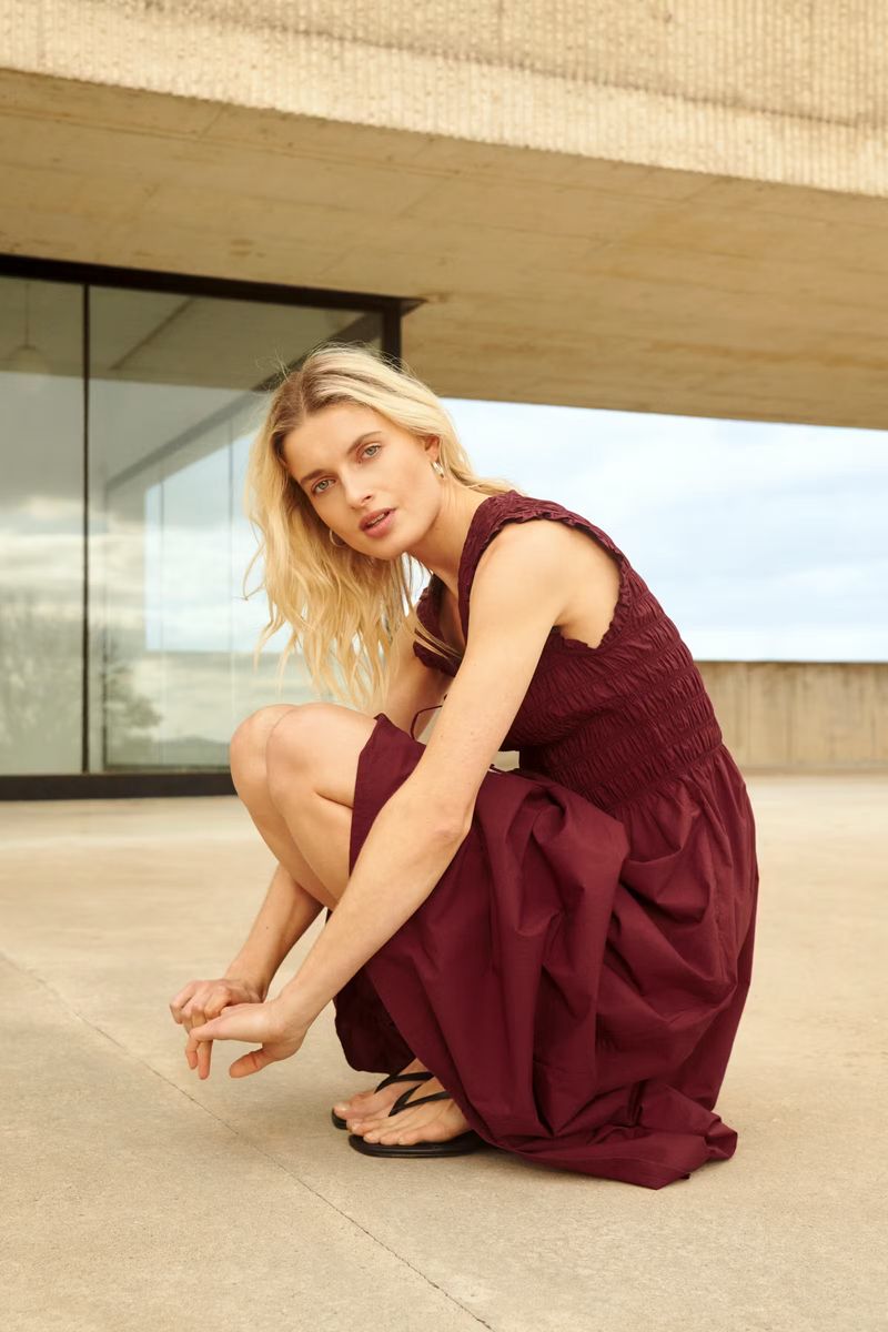 Part Two Borgnette Dress Burnt Russet