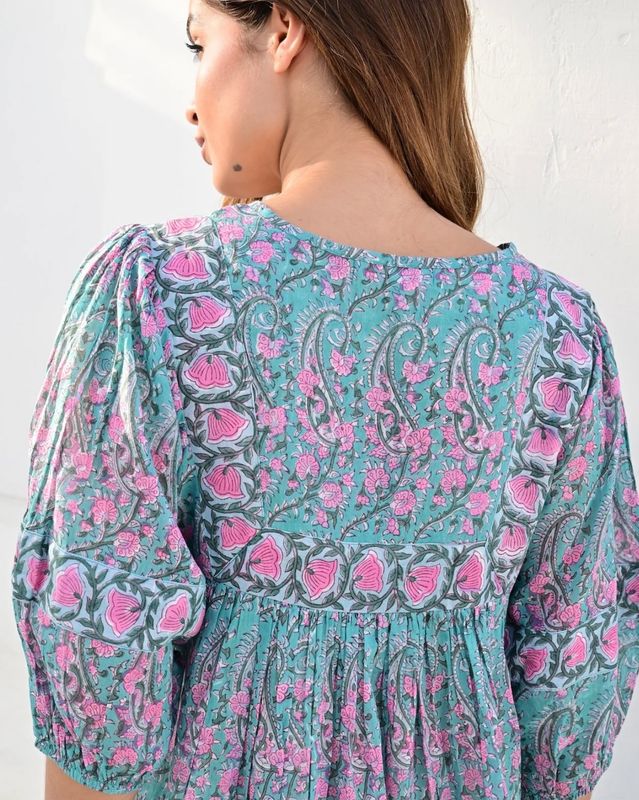 Anouska Love Shack Toulouse Smekkekjole Aqua Pink